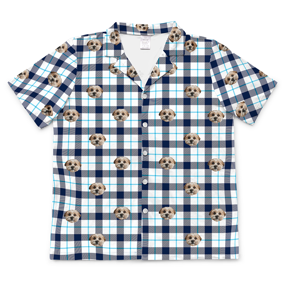 BluePlaidShortSleevePajamaShirt1PetImage