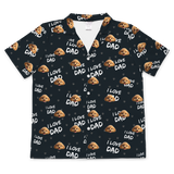 These are cartoon pajama shirt in a black color with repeating pet faces on them[ShortSleevePajamaShirt]