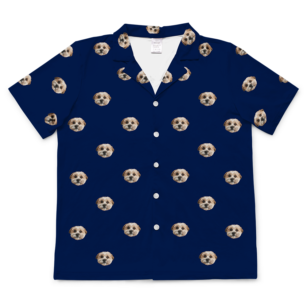 NavyShortSleevePajamaShirt1PetImage