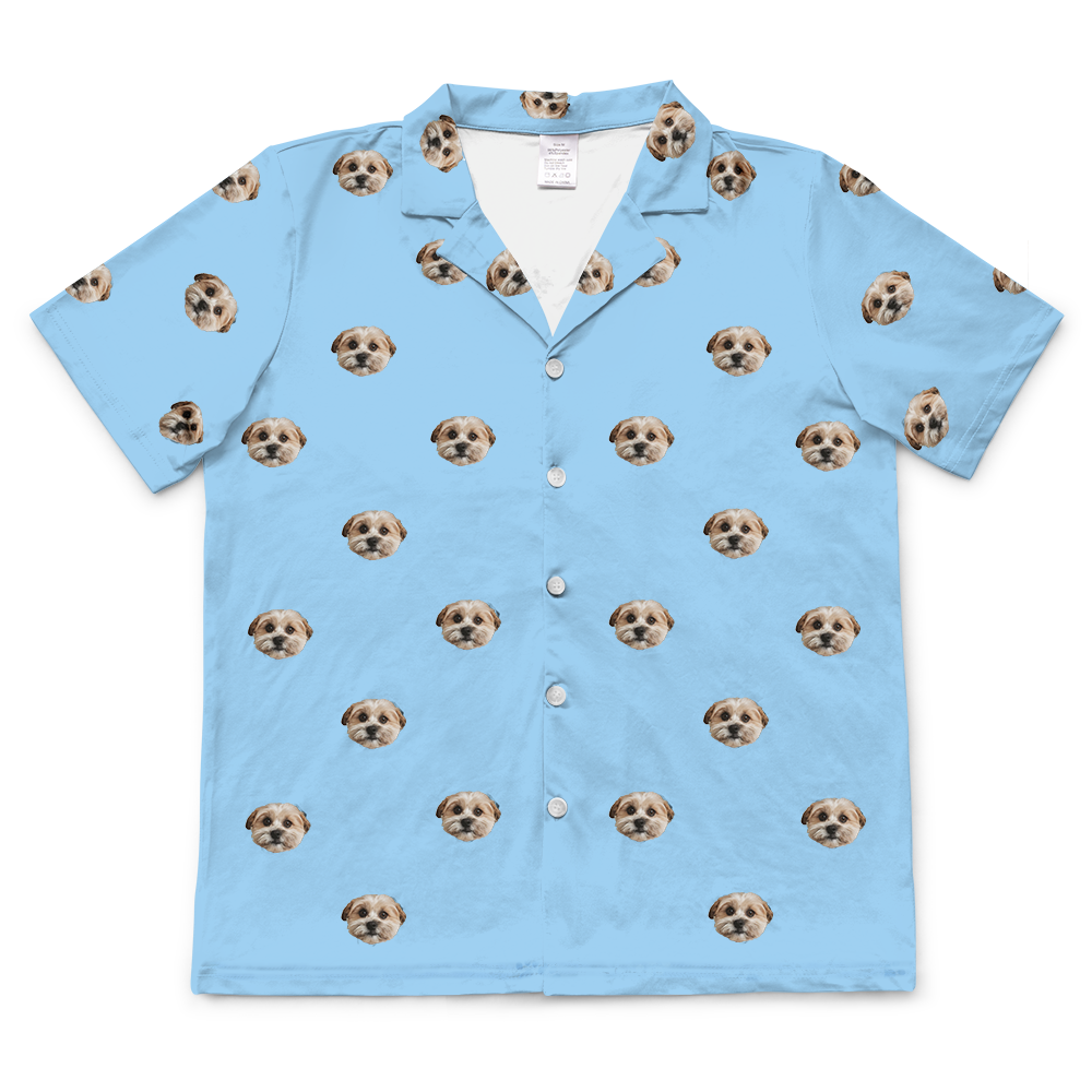 SkyBlueShortSleevePajamaShirt1PetImage