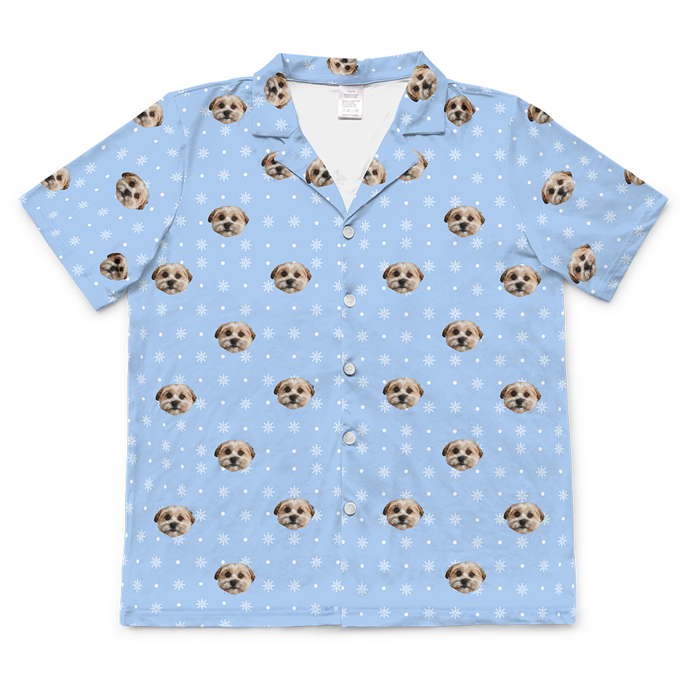 SnowflakesShortSleevePajamaShirtOnly1Pet