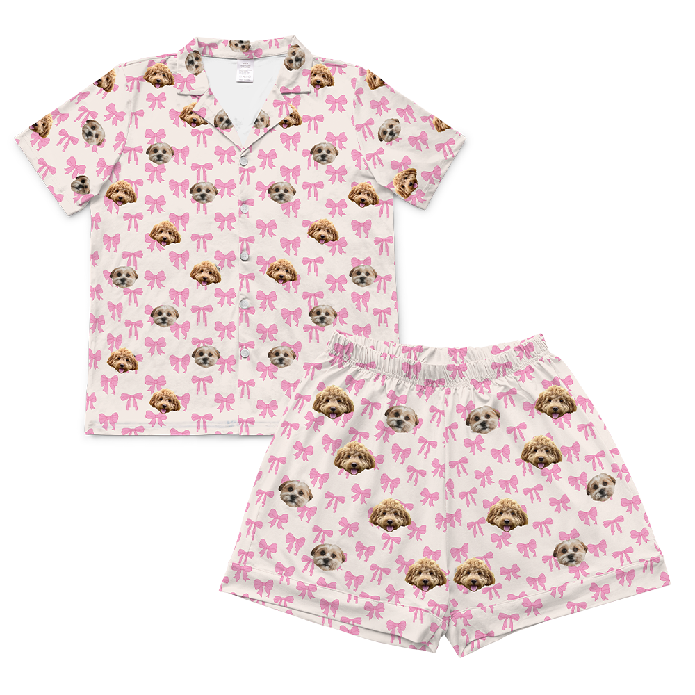 BowsShortPajamaSet(Shirt&amp;Shorts)2Pets