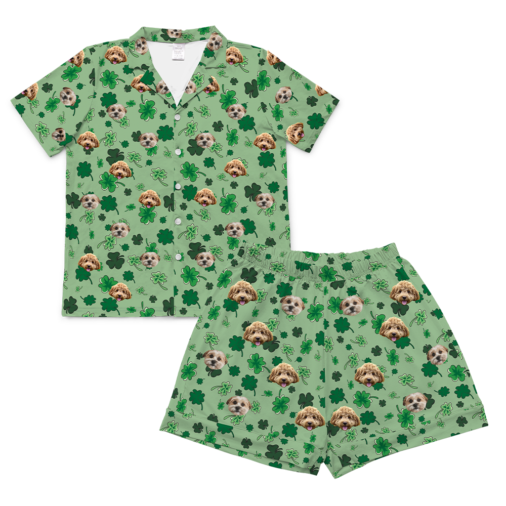 ShamRocksBowsShortPajamaSet(Shirt&amp;Shorts)2Pets