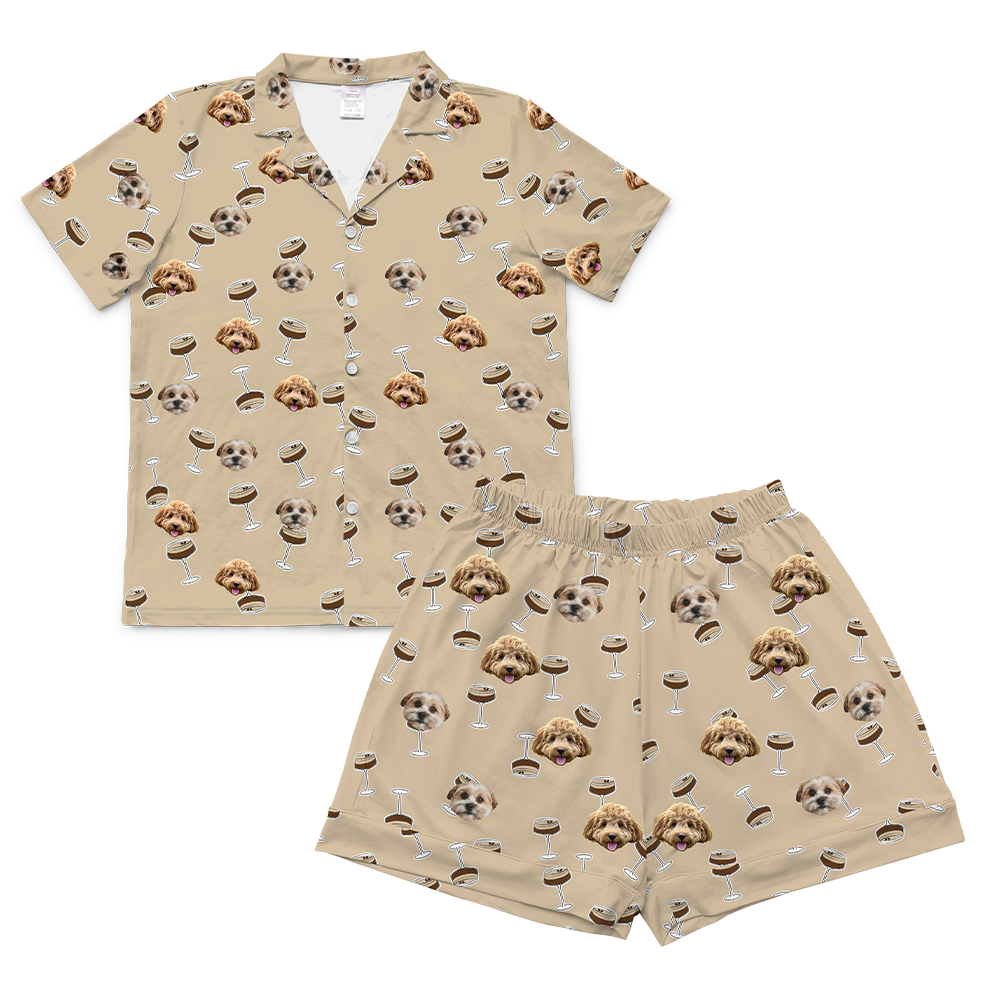 EspressoMartinisShortPajamaSet(Shirt&amp;Shorts)2Pets