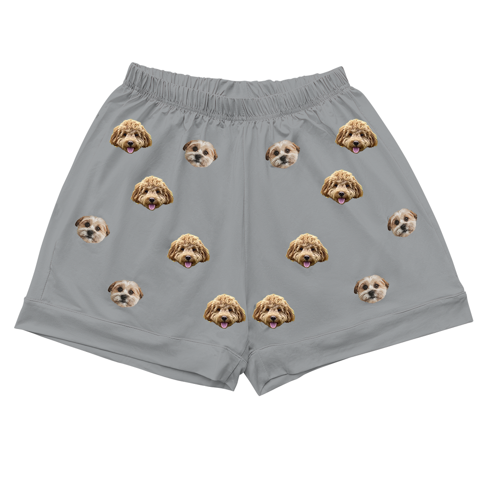 SlateGrayPawsPajamaShorts2Pets