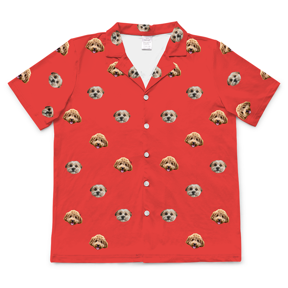 SolidRedShortSleevePajamaShirt2Pets