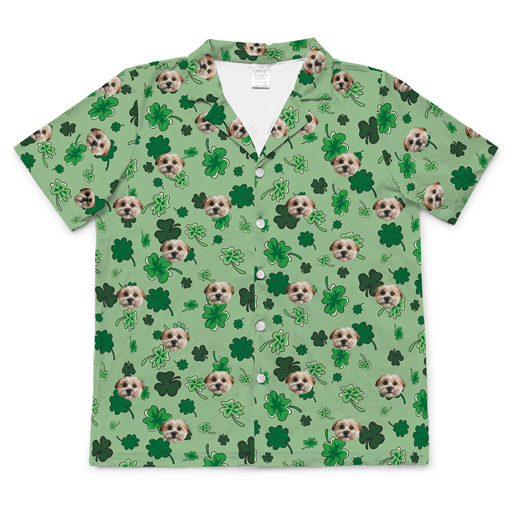 ShamrocksShortSleevePajamaShirt1Pet