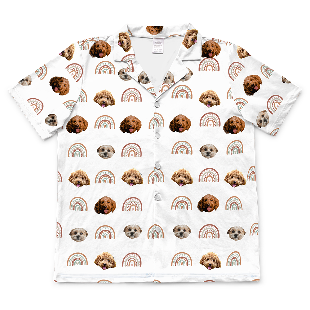 BohoRainbowsBowsShortSleevePajamaShirt3Pets
