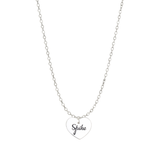 SilverDaintyEngravedScriptHeartCharm