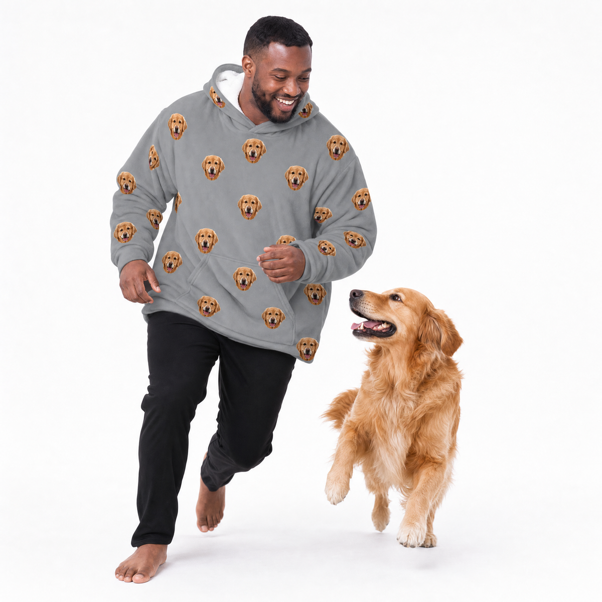 Adult Custom Pet Face Fleece Blanket Hoodie