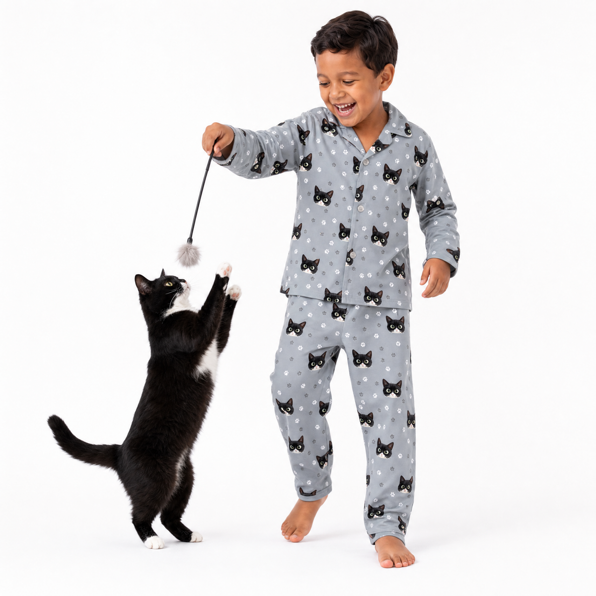 Kids Custom Cartoon Pet Face Pajamas