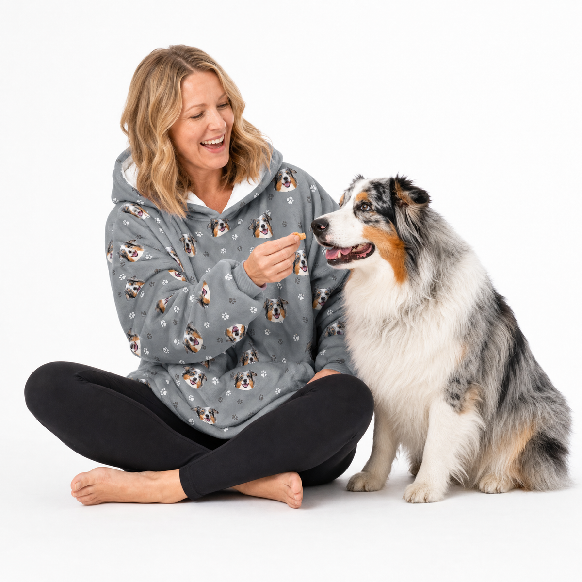 Adult Custom Pet Face Fleece Blanket Hoodie