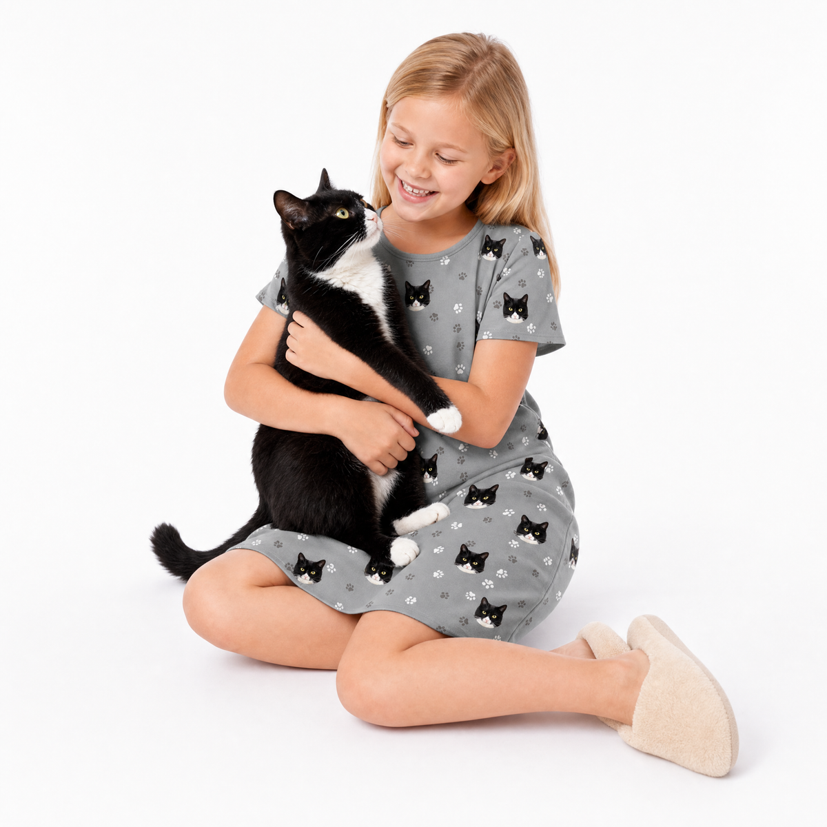 Kids Custom Pet Face Nightgowns