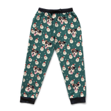 These are sweatpants in a Santa print with repeating pet faces on them[SantaSweatpants]