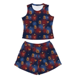 Supergirl-themed tank top and shorts set on a white background[IconicSupergirl]