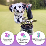 Dog headcover supports shelters. Unmatched accuracy, money-back guarantee.