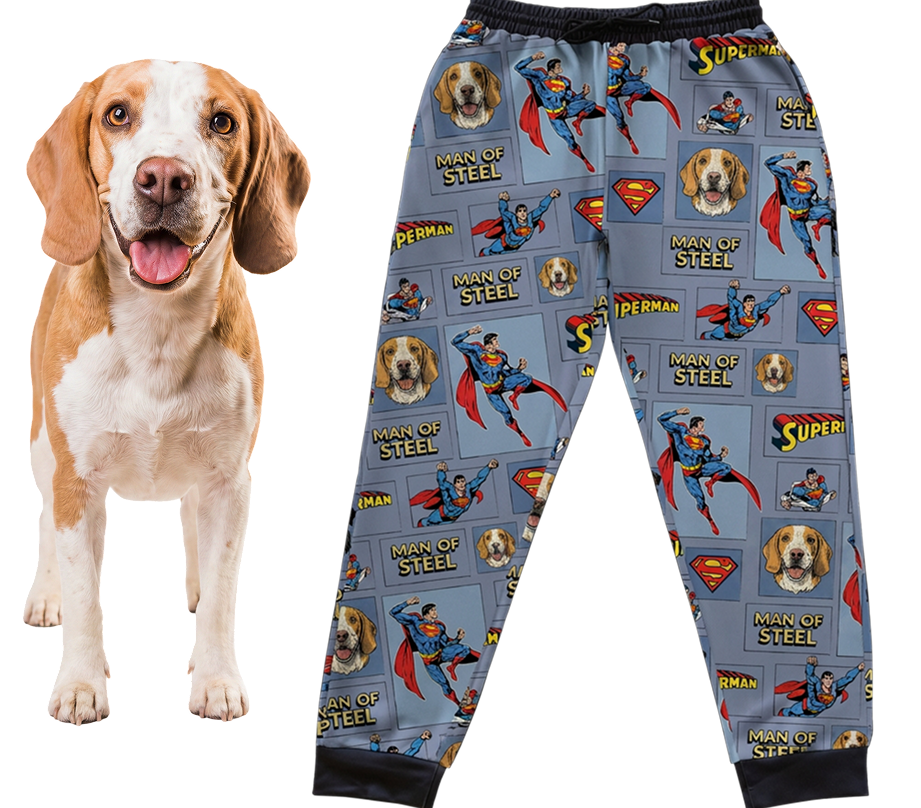 Superman Sweatpants with Your Pet’s Face
