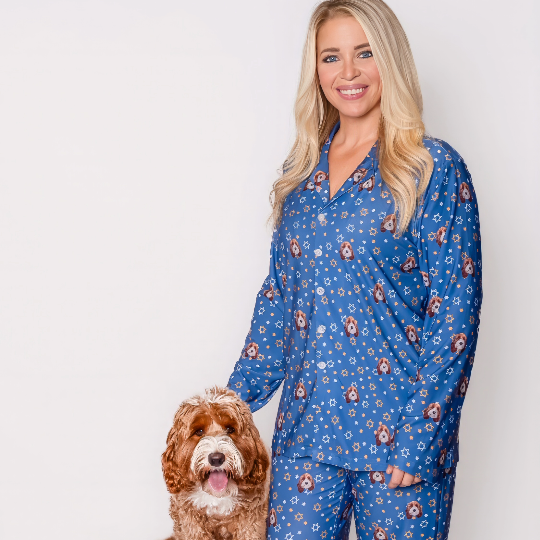 Custom Pet Face Hanukkah Pajamas