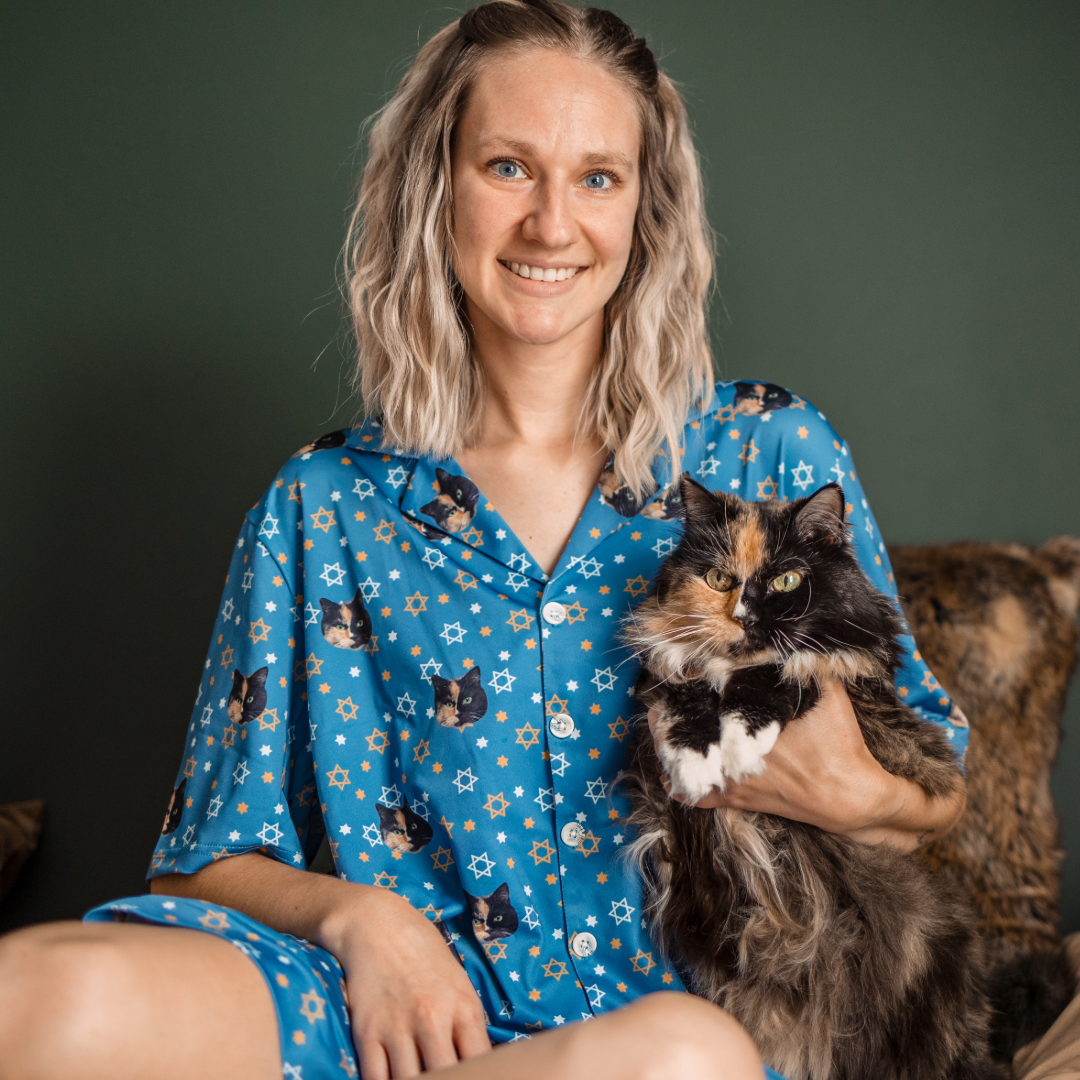 Custom Pet Face Hanukkah Pajamas