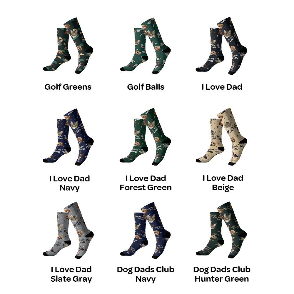 Dog Dad Customized Pet Socks - 3 Pets