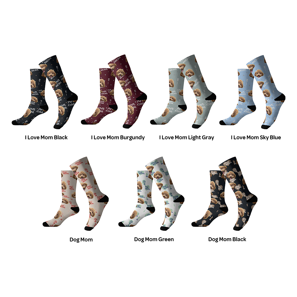 Dog Mom Customized Pet Socks - 1 Pet