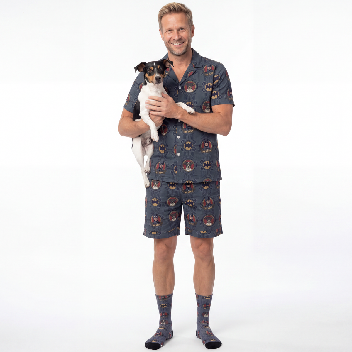 Men's Batman Pajamas with Your Pet's Face