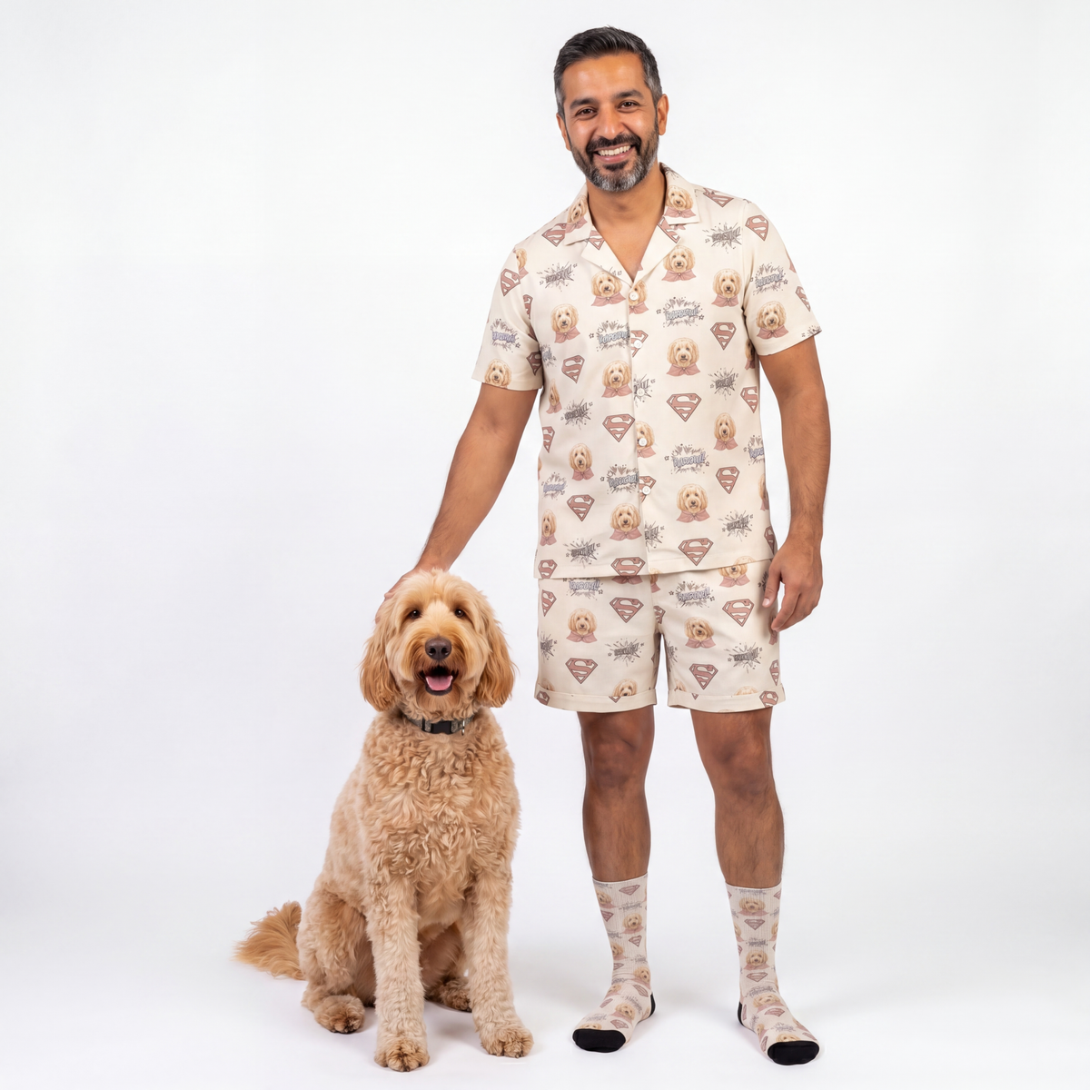 Men's Superman Pajamas with Your Pet's Face